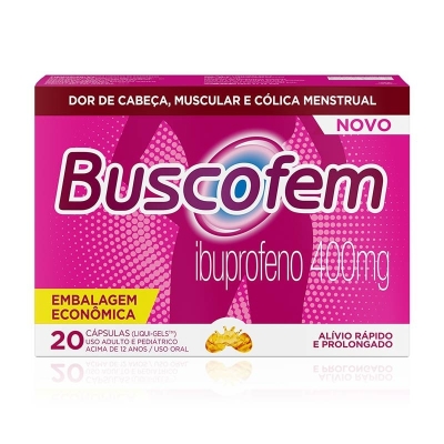 Buscofem Ibuprofeno 400mg 20 Cápsulas