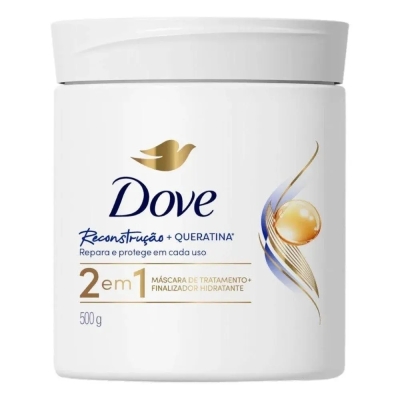 Máscara de Tratamento + Finalizador 2 em 1 Dove Reconstrução + Queratina 500g