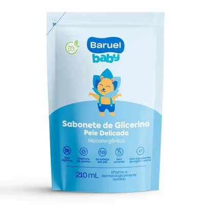 Refil Sabonete Líquido de Glicerina Baruel Baby Pele Delicada 210ml