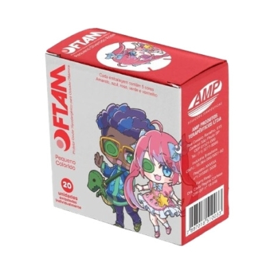 Protetor Ocular Oftan Infantil Colorido 20 Unidades