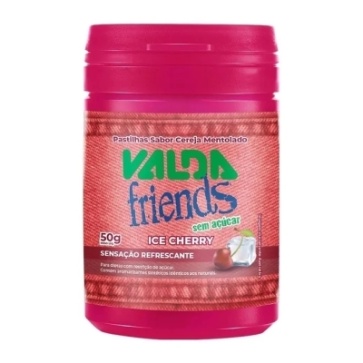 Pastilhas Valda Friends sem Açúcar Ice Cherry Pote 50G