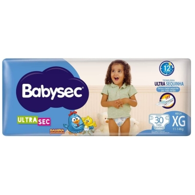 Fralda Babysec Galinha Pintadinha Ultrasec Mega XG 30 Unidades 
