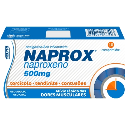 Naprox Naproxeno 500mg 10 Comprimidos