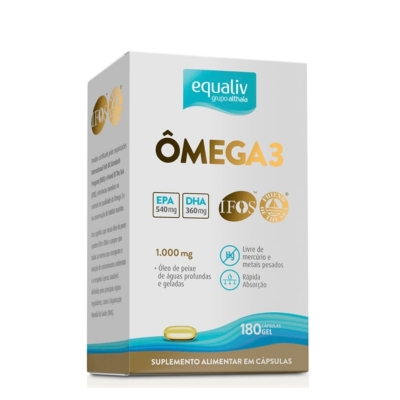 Equaliv Ômega 3 Óleo de Peixe 1000mg 180 Cápsulas sem Sabor