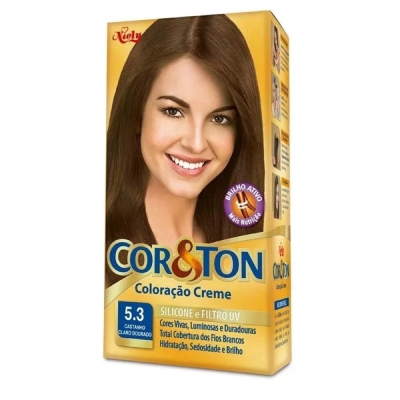 Tint cor e ton 5.3 castanho claro dourado