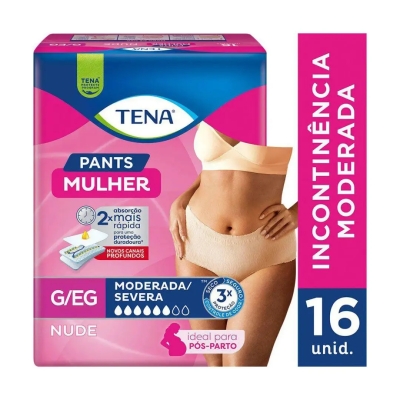 Roupa Íntima Descartável Tena Pants Mulher G/EG 16 Unidades