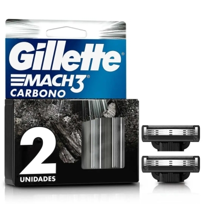 Refil para Aparelho de Barbear Gillette Mach3 Carbono 2 Cargas