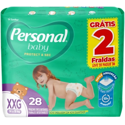 Fralda Personal Baby Protection & Sec XXG 28 Unidades 