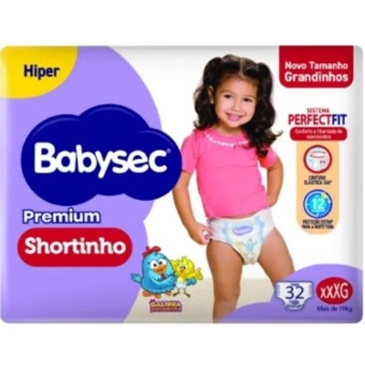 Fralda Shortinho Babysec Premium Hiper XXXG 32 Unidades