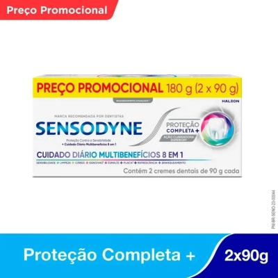 Creme Dental Sensodyne Proteção Completa + Ação Clareadora 90g 2 Unidades