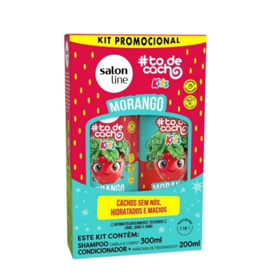 Kit Salon Line To De Caho kids Shampoo 300ml e Condicionador 200ml Morango