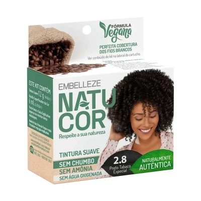 Tinta de Cabelo Permanente Embelleze Natucor Suave - 2.8 Preto Tabaco Especial