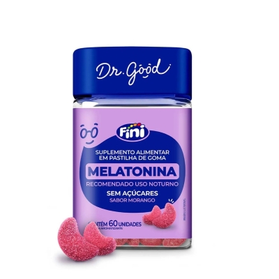 Suplemento Alimentar Melatonina Dr. Good Fini 0,21mg Morango 60 Gomas