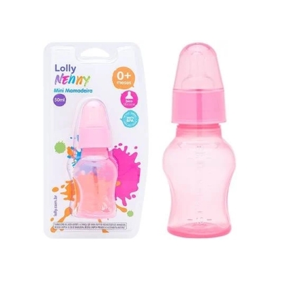 Mamadeira Lolly Tip Redonda Rosa 50ml 