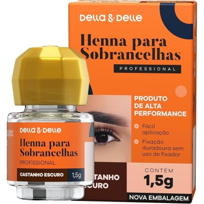 Henna Para Sobrancelhas Castanho Escuro 1,5g Della E Delle