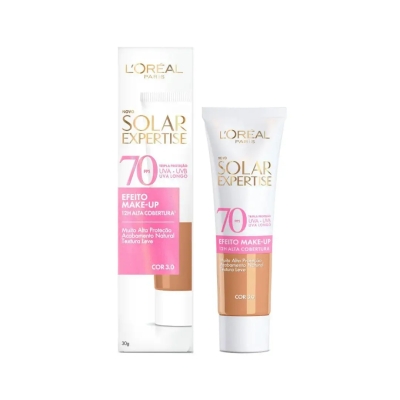Protetor Solar Facial L’Oréal Paris Solar Expertise Efeito Make Up FPS 70 Cor 3.0 30g