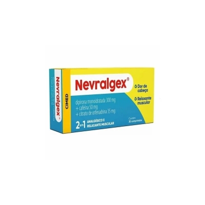 Nevralgex Dipirona Monoidratada 300mg + Cafeína 50 mg + Citrato de Orfenadrina 35mg 30 Comprimidos