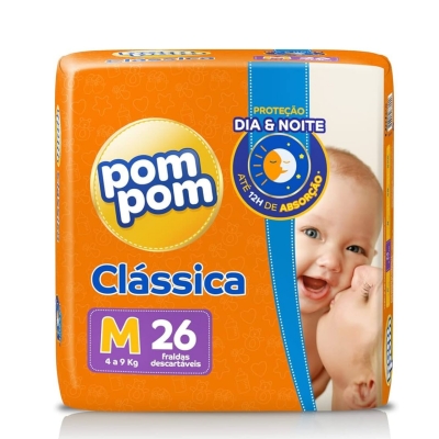Fralda Pom Pom Classic Jumbo M 26 Unidades