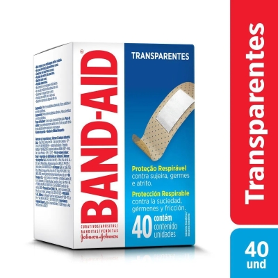 Band-Aid Curativos Transparentes com 40 Unidades
