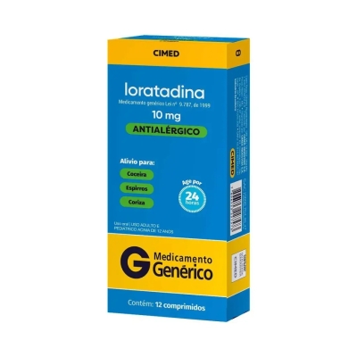Loratadina 10mg 12 Comprimidos Genérico Cimed 