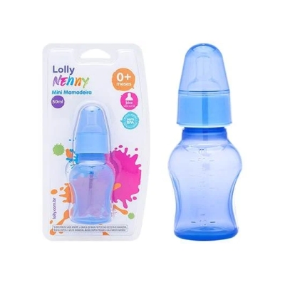 Mamadeira Lolly Tip Redonda Azul 50ml 