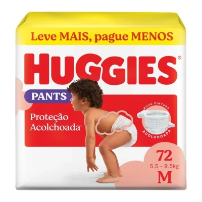 Fralda Huggies Pants Proteção Acolchoada M 72 Unidades