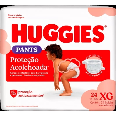 Fralda Pants Huggies Proteção Acolchoada Tamanho XG 24 Uniddes