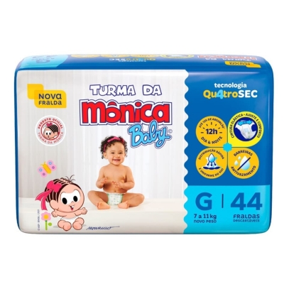 Fralda Turma Da Monica Mega G 44 Unidades 
