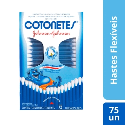 Hastes Flexíveis Cotonetes Johnson & Johnson 75 unidades