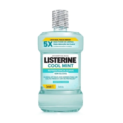 Antisséptico Bucal Listerine Cool Mint Refrescância Suave Sem Álcool 1L