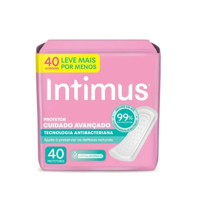 Protetor Diário Intimus Tecnologia Antibacteriana 40 Unidades