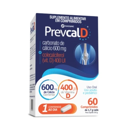 Prevcal D 600mg Cálcio + 400ui Vitamina D3 60 Comprimidos