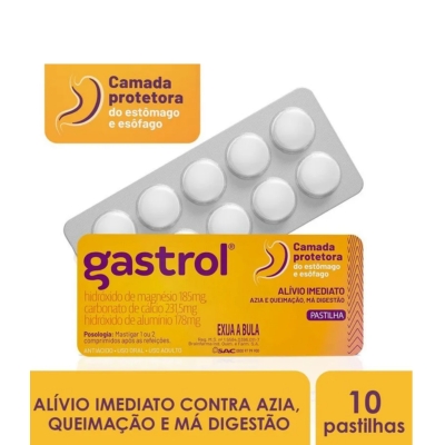 Gastrol 10 pastilhas mastigaveis