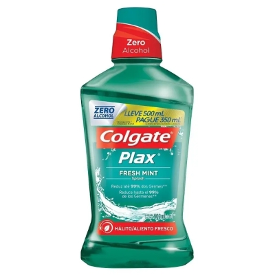 Enxaguante Bucal Sem Álcool Colgate Plax Fresh Mint Leve 500ml Pague 350ml