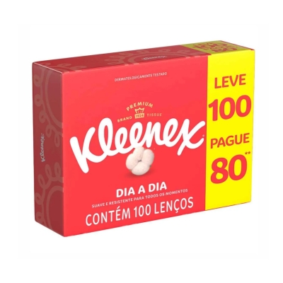 Lenço de Papel Kleenex 100 Unidades