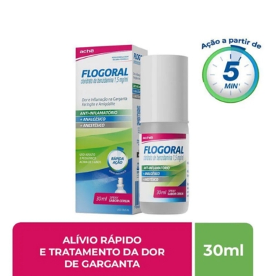 Spray para Garganta Flogoral Sabor Cereja 30ml
