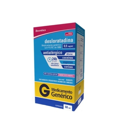 Desloratadina 0,5mg/ml Xarope 60ml Genérico Biosintética