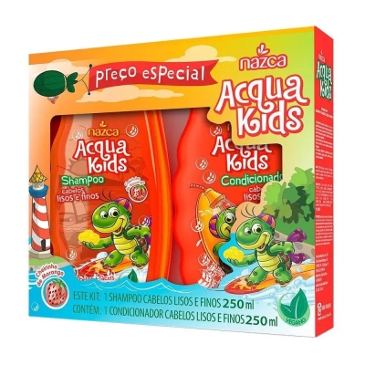 Kit Acqua Kids Lisos e Finos Shampoo 250ml + Condicionador 250ml 