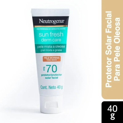 Protetor Solar Facial Neutrogena Sun Fresh Derm Care FPS 70 Morena 40g