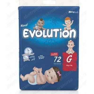 Fralda Evolution Super Economico G 72 Unidades