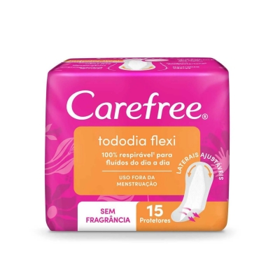 Protetor Diário Carefree Tododia Flexi Sem Perfume 15 Unidades