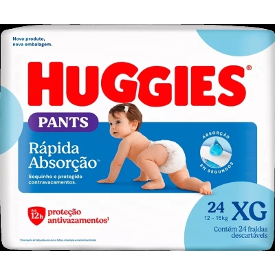 Fralda Huggies Pants Rápida Absorção Mega XG 24 Unidades 
