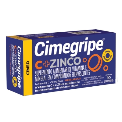 Cimegripe c+zinco 1g 10 comprimidos efervecentes