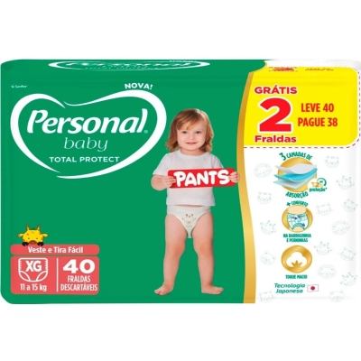 Fralda Personal Baby Pants Mega XG 38 Unidades 