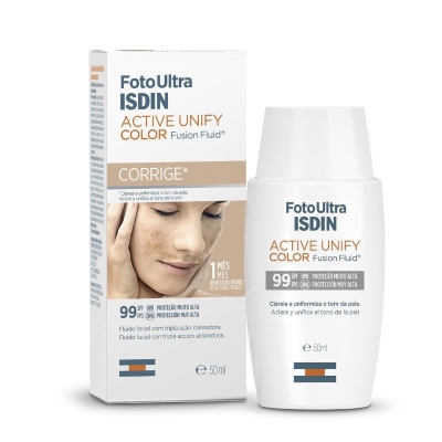 Clareador Facial Isdin FotoUltra Active Unify Fusion Fluid Color FPS 99 50ml
