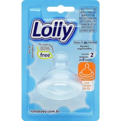 Bico para Mamadeira Transparente Big Tamanho 2 Fluxo M Lolly 1 Unidade