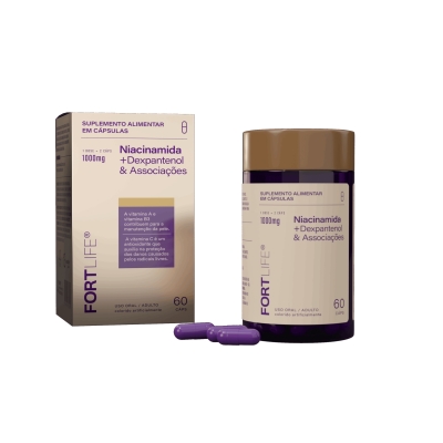 Niacinamida + Dexpantenol & Associações 1000mg 60 Cápsulas Fortlife