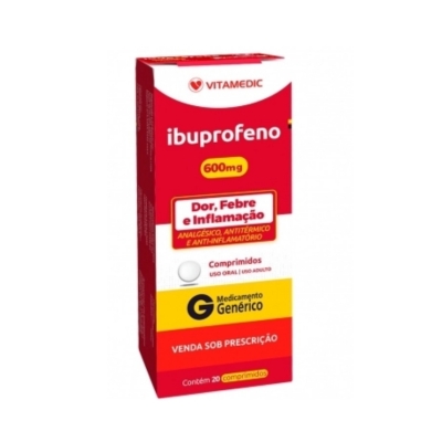 Ibuprofeno 600mg 20 Comprimidos Genérico Vitamedic