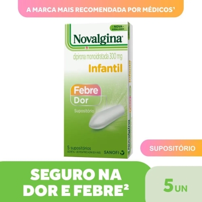 Novalgina Infantil Dipirona 300mg 5 Supositórios