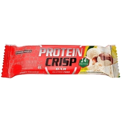 Barra de Proteína Crisp Bar Whey Protein Integralmedica Leite com Creme de Avelã 45g